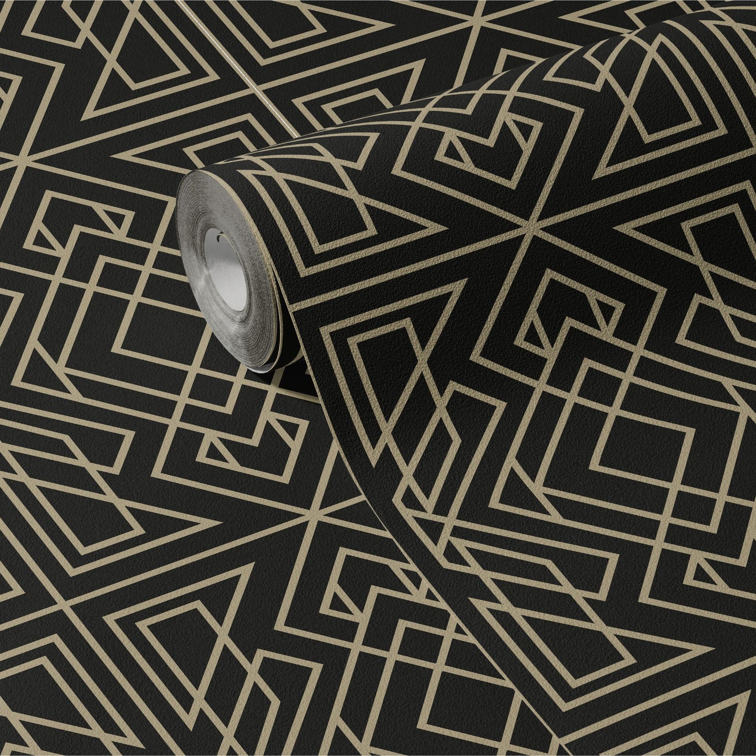 Crystalline Contours | Sophisticated Geometrical Luxury Art Deco Wallpaper Wallpaper Sckribbles