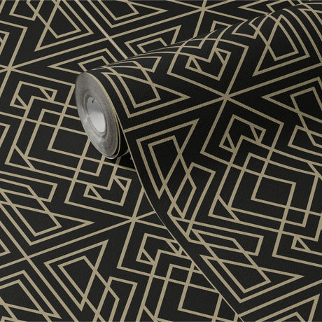 Crystalline Contours | Sophisticated Geometrical Luxury Art Deco Wallpaper Wallpaper Sckribbles