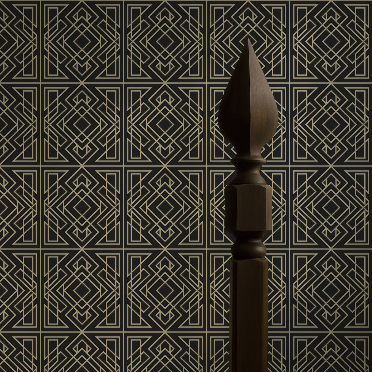 Crystalline Contours | Sophisticated Geometrical Luxury Art Deco Wallpaper Wallpaper Sckribbles