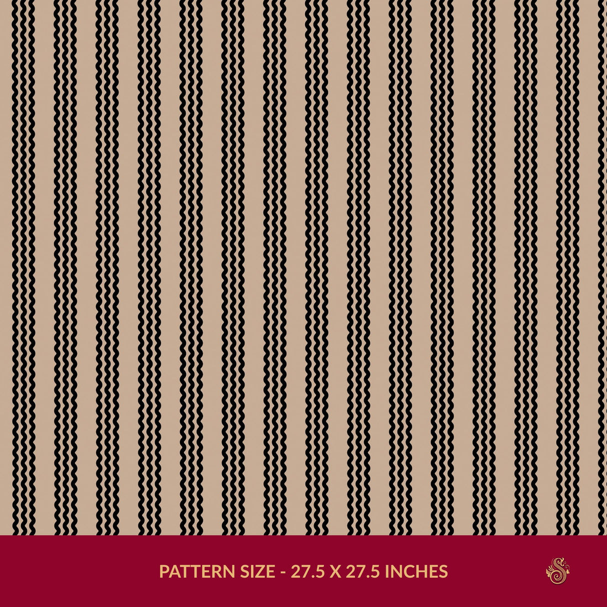 Twist & Turn | Black & Beige Wavy Vertical Striped Wallpaper Wallpaper Sckribbles