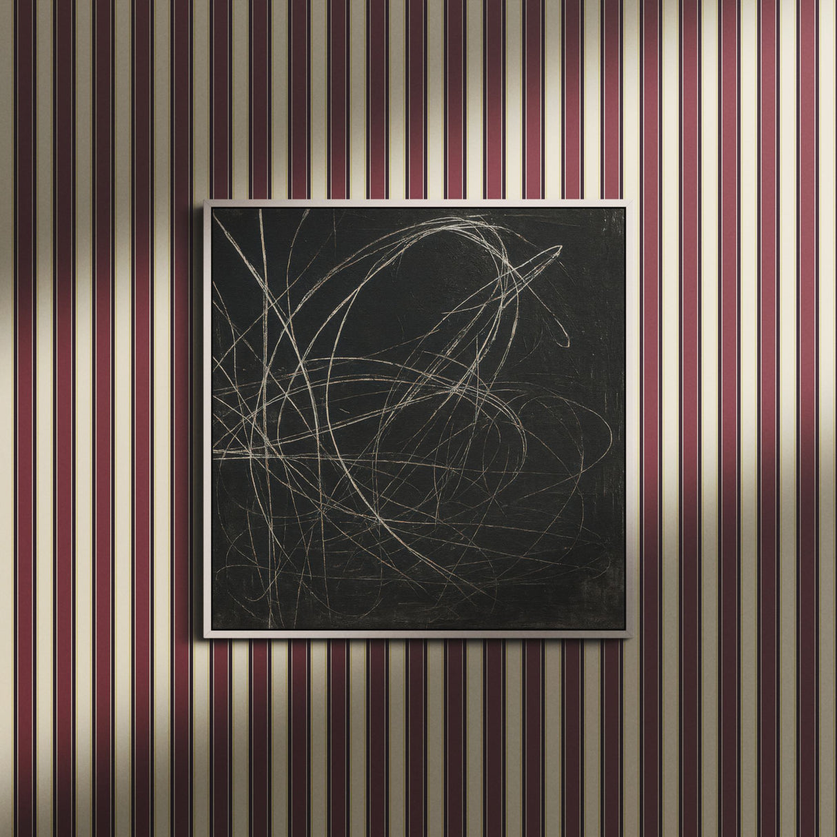 Regal Stripes | Sophisticated Classic Mauve & Cream Striped Wallpaper Wallpaper Sckribbles