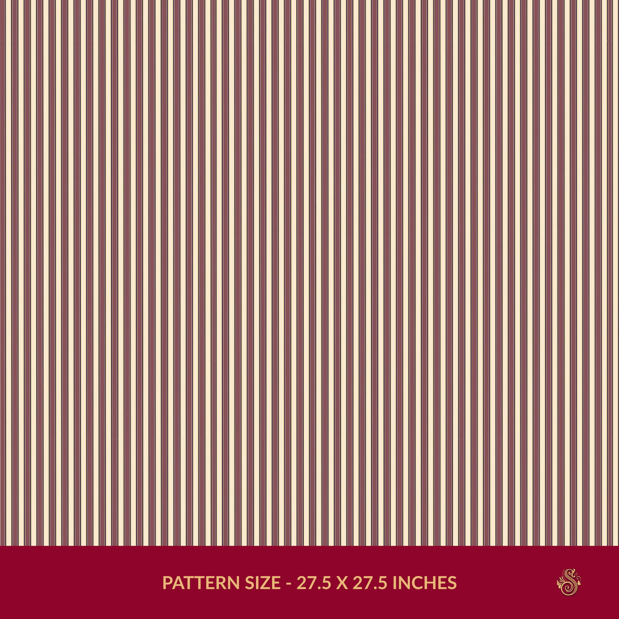 Regal Stripes | Sophisticated Classic Mauve & Cream Striped Wallpaper Wallpaper Sckribbles