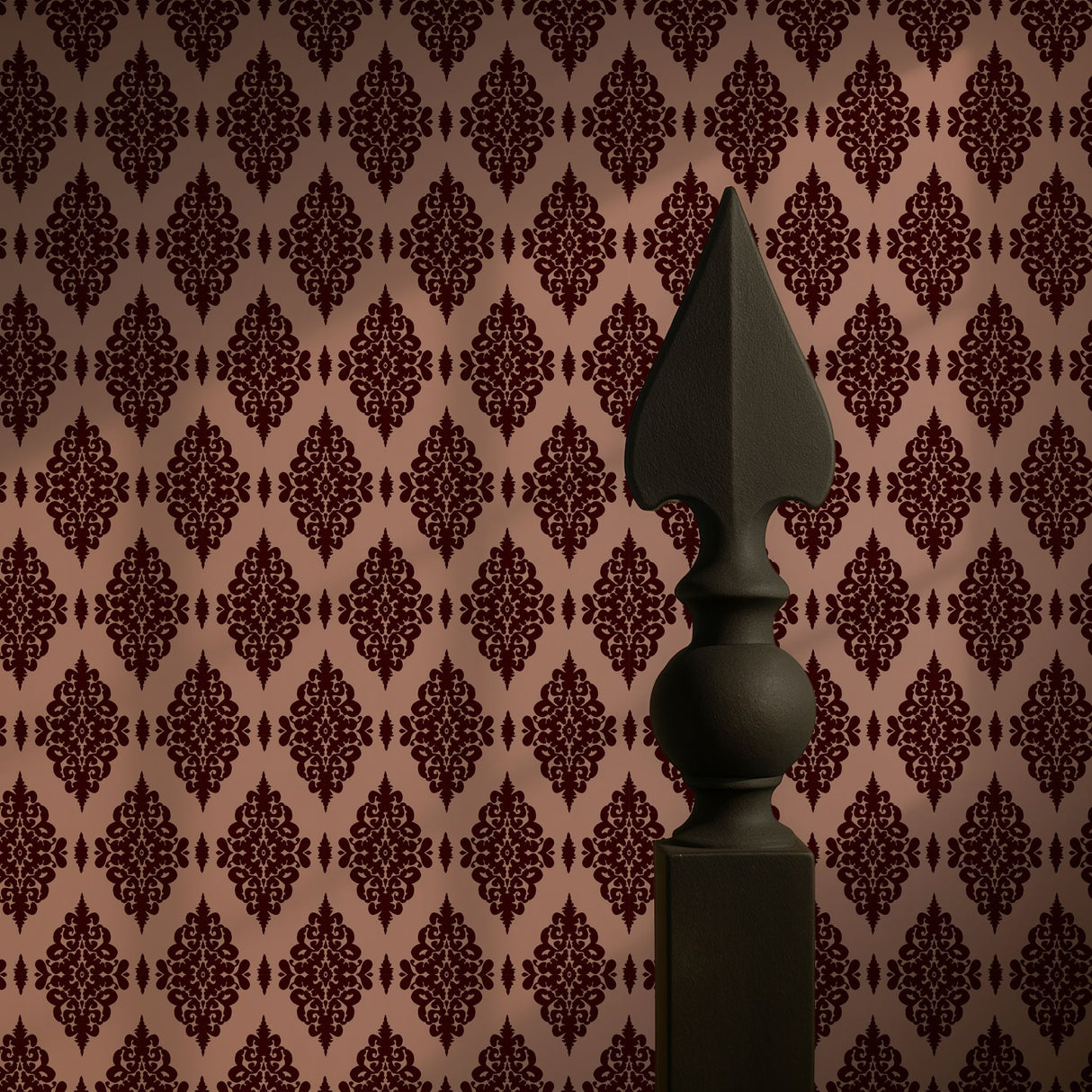 Ornate Grace | Vintage Opulent Regal Victorian Damask Wallpaper Wallpaper Sckribbles Signature - Premium Non-Woven Roll - 24 in x 32.8 ft (61 cm × 10 m) Mocha Luxe