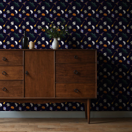 Wicked Whimsy | Dark Moody Halloween Holiday Wallpaper Wallpaper Sckribbles