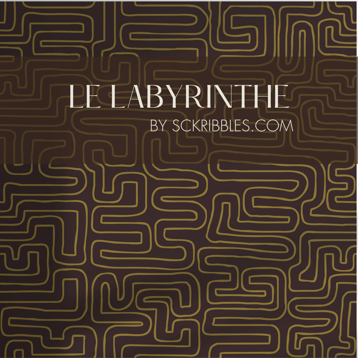 Le Labyrinthe | Moody Maze Squiggly Lines Maximalist Wallpaper Wallpaper Sckribbles