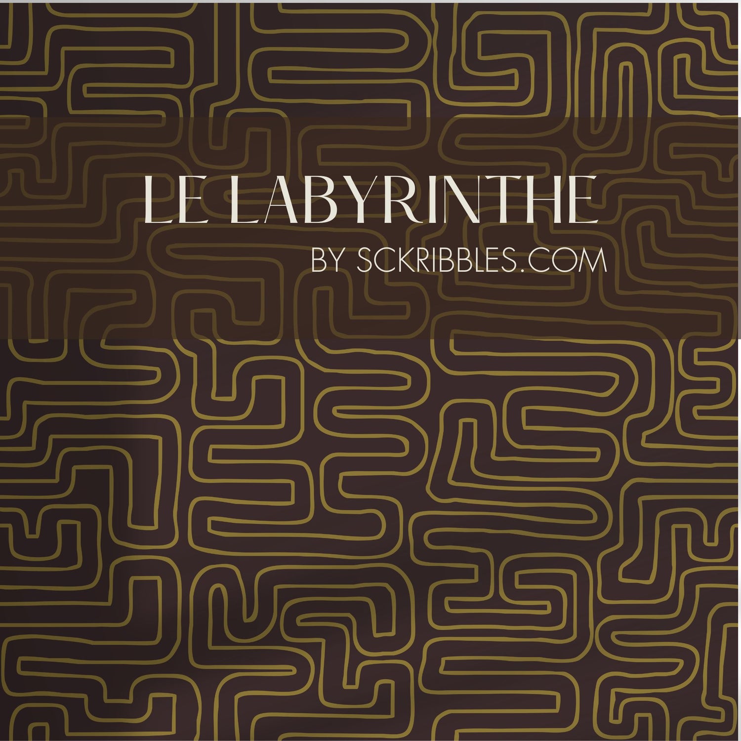 Le Labyrinthe | Moody Maze Squiggly Lines Maximalist Wallpaper Wallpaper Sckribbles
