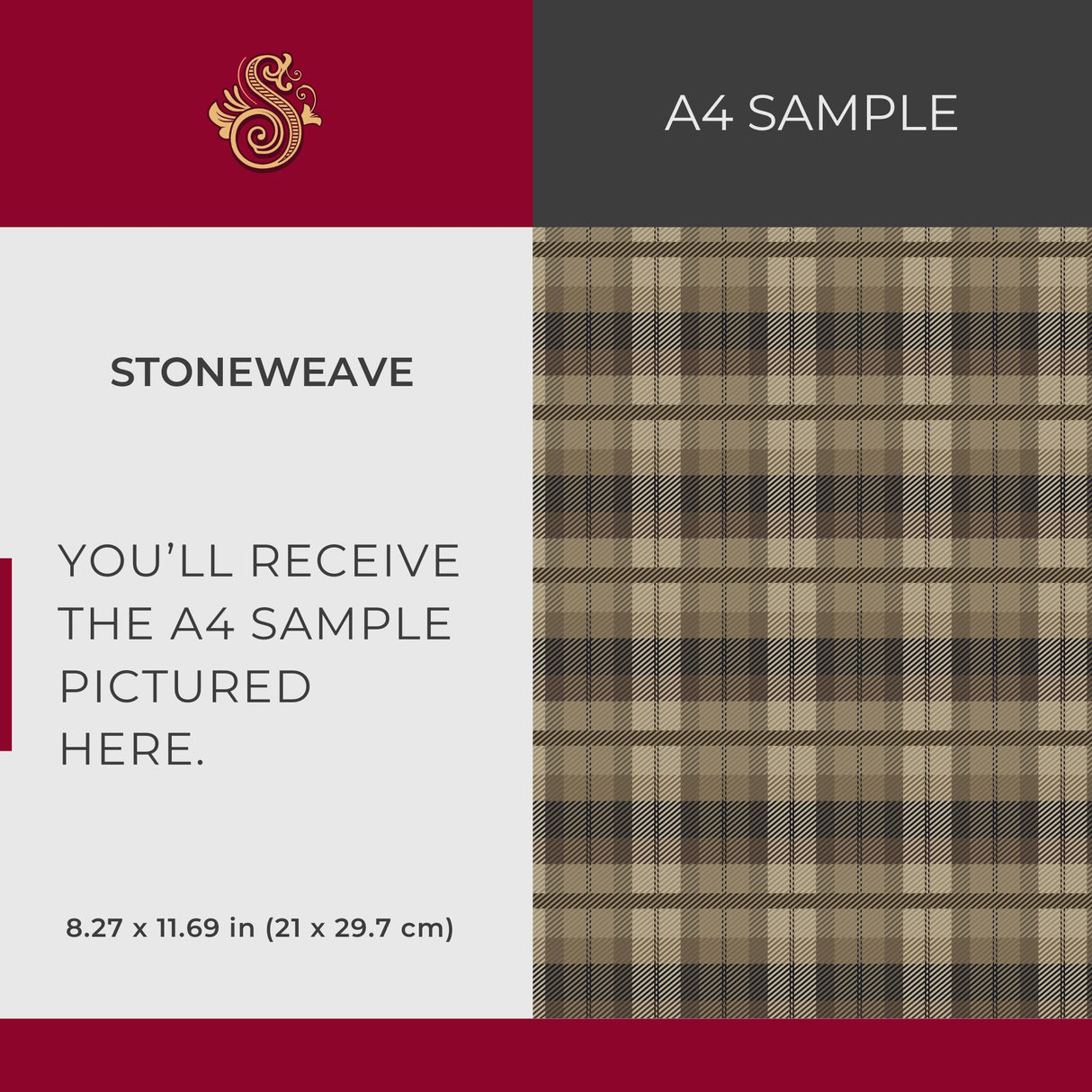 Stoneweave | Neutral Brown Classic Traditional Plaid Wallpaper