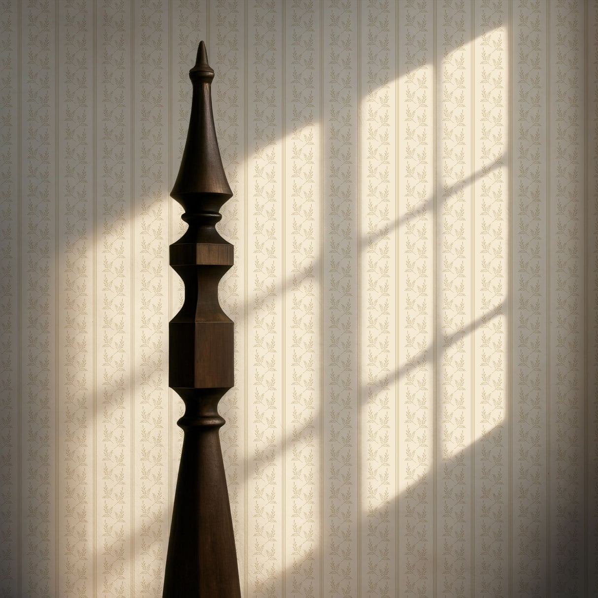 Foliage Falls | Minimalist Light Striped Leaves Botanical Wallpaper Wallpaper Sckribbles