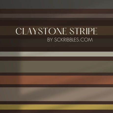 Claystone Stripe | Dramatic Neutral Horizontal Striped Wallpaper Mural Wallpaper Mural Sckribbles