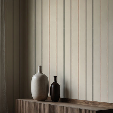 Romantic Spots | Feminine Cream Spotty Vertical Striped Wallpaper Wallpaper Sckribbles