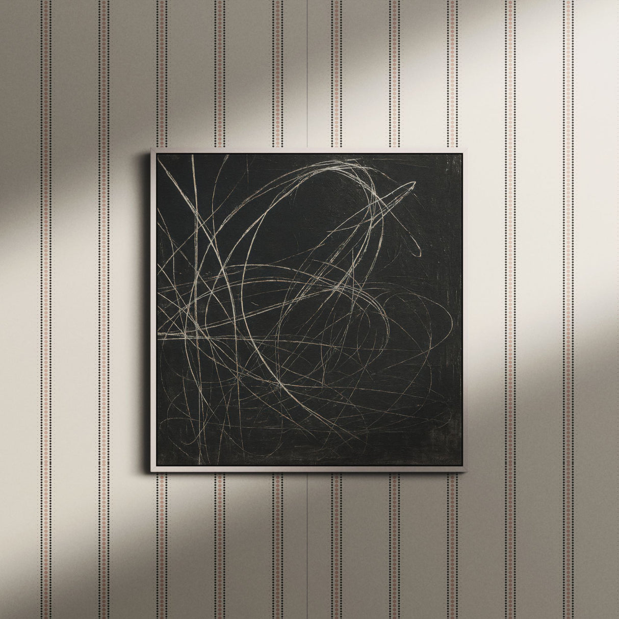 Romantic Spots | Feminine Cream Spotty Vertical Striped Wallpaper Wallpaper Sckribbles