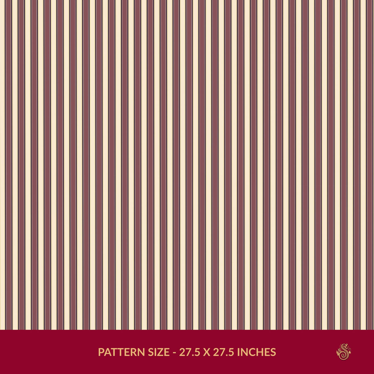 Regal Stripes | Sophisticated Classic Mauve & Cream Striped Wallpaper Wallpaper Sckribbles