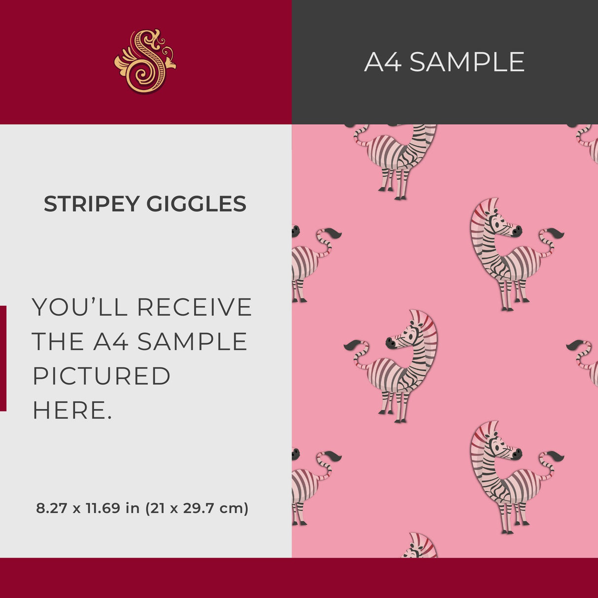 Stripey Giggles | Cute Pink Girl's Room Zebra Wallpaper