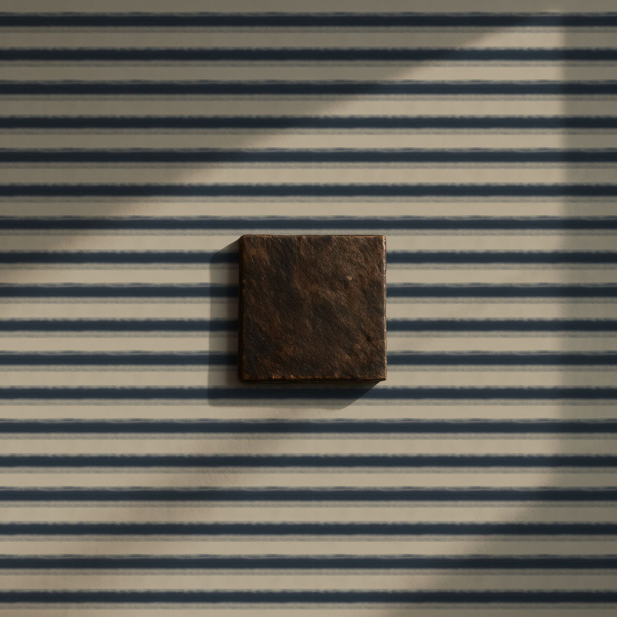 Raw Horizon | Stylish Blue & Beige Horizontal Striped Wallpaper Wallpaper Sckribbles