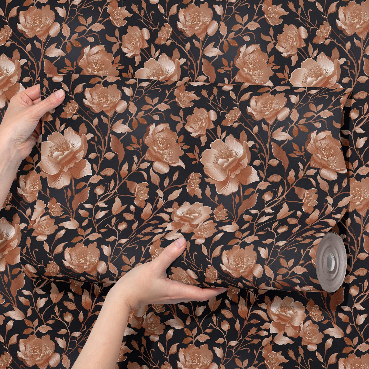 Eden Elegance | Gold Floral Luxury Chinoiserie Wallpaper Wallpaper Sckribbles