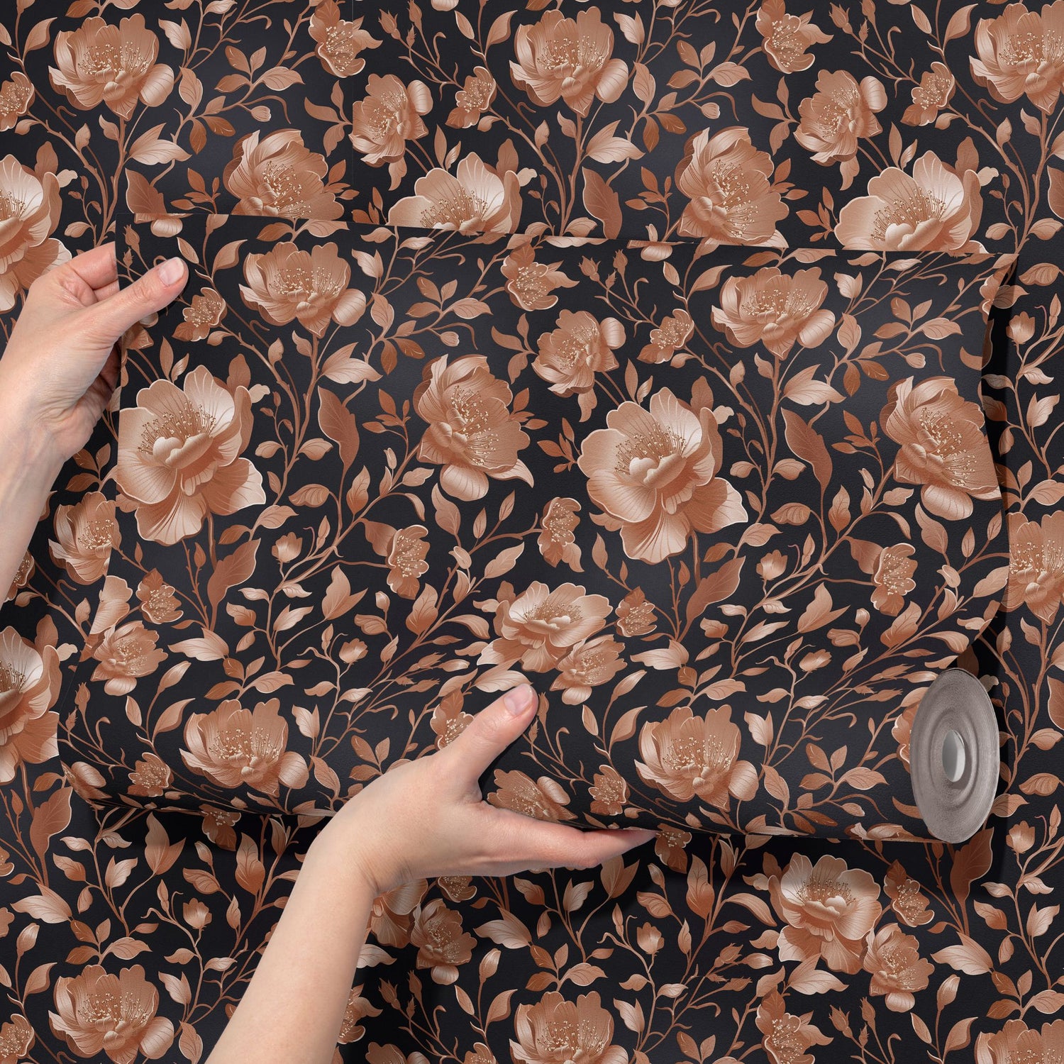 Eden Elegance | Gold Floral Luxury Chinoiserie Wallpaper Wallpaper Sckribbles