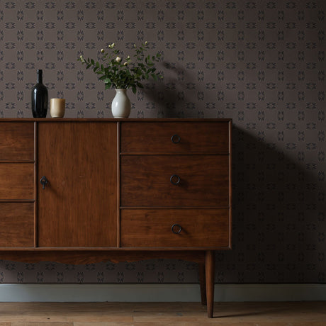 Unlit Wings | Moody Muted Brown Geometric Moth Wallpaper Wallpaper Sckribbles