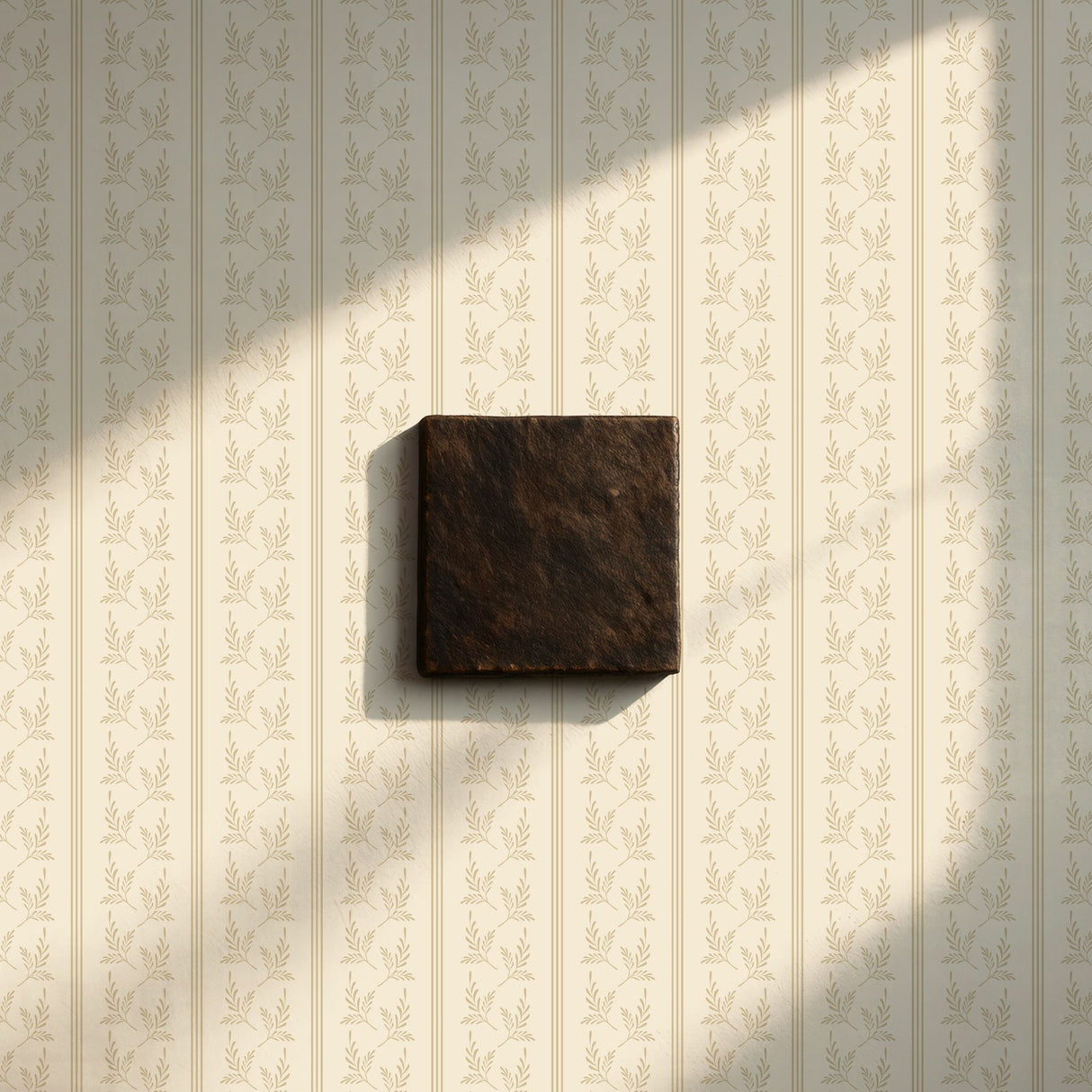 Foliage Falls | Minimalist Light Striped Leaves Botanical Wallpaper Wallpaper Sckribbles