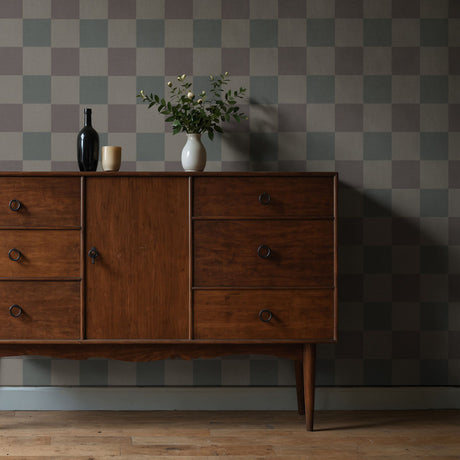 Subtle Grids | Neutral Muted Faded Classic Checkered Wallpaper Wallpaper Sckribbles