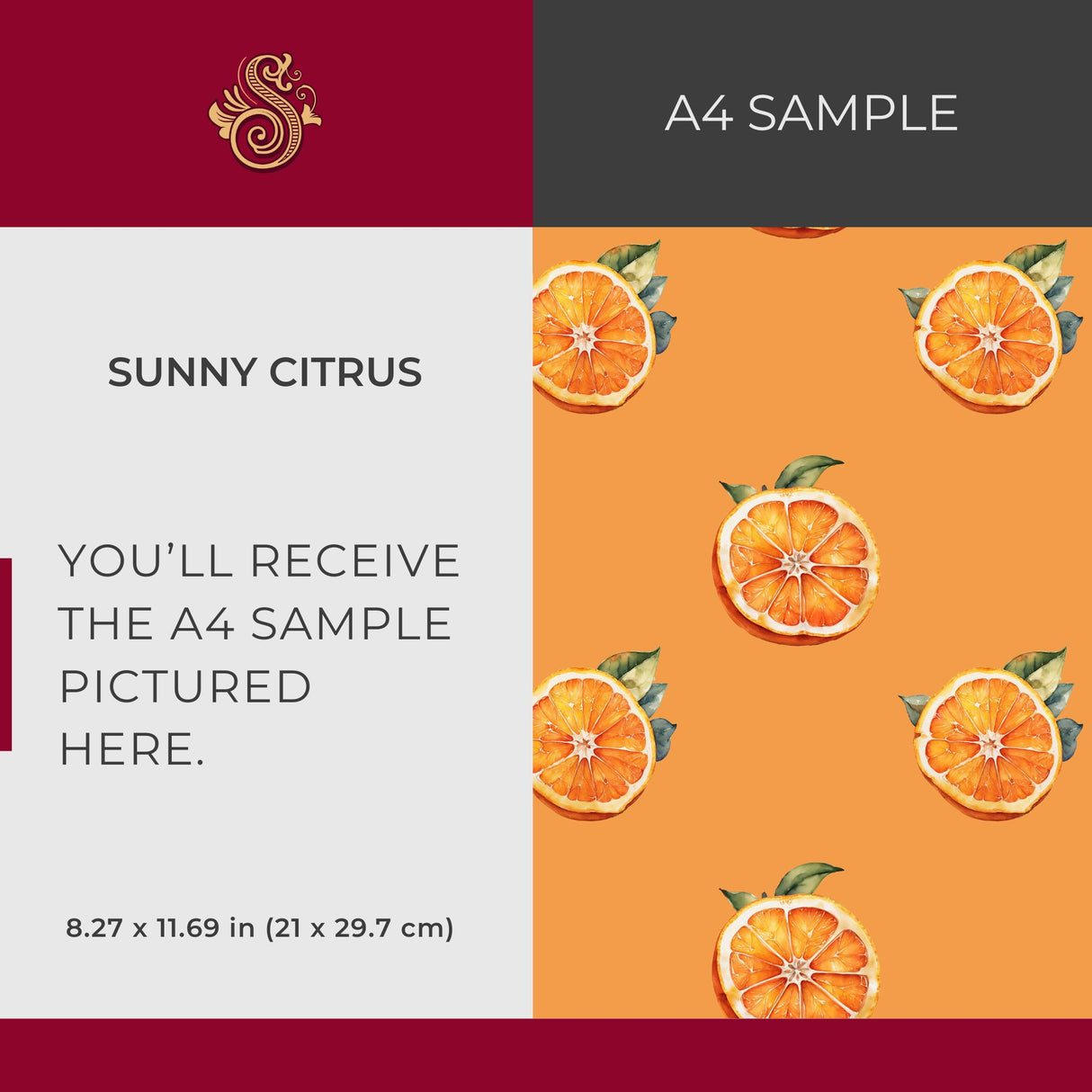 Sunny Citrus | Bright Orange Fruit Slices Kitchen Wallpaper