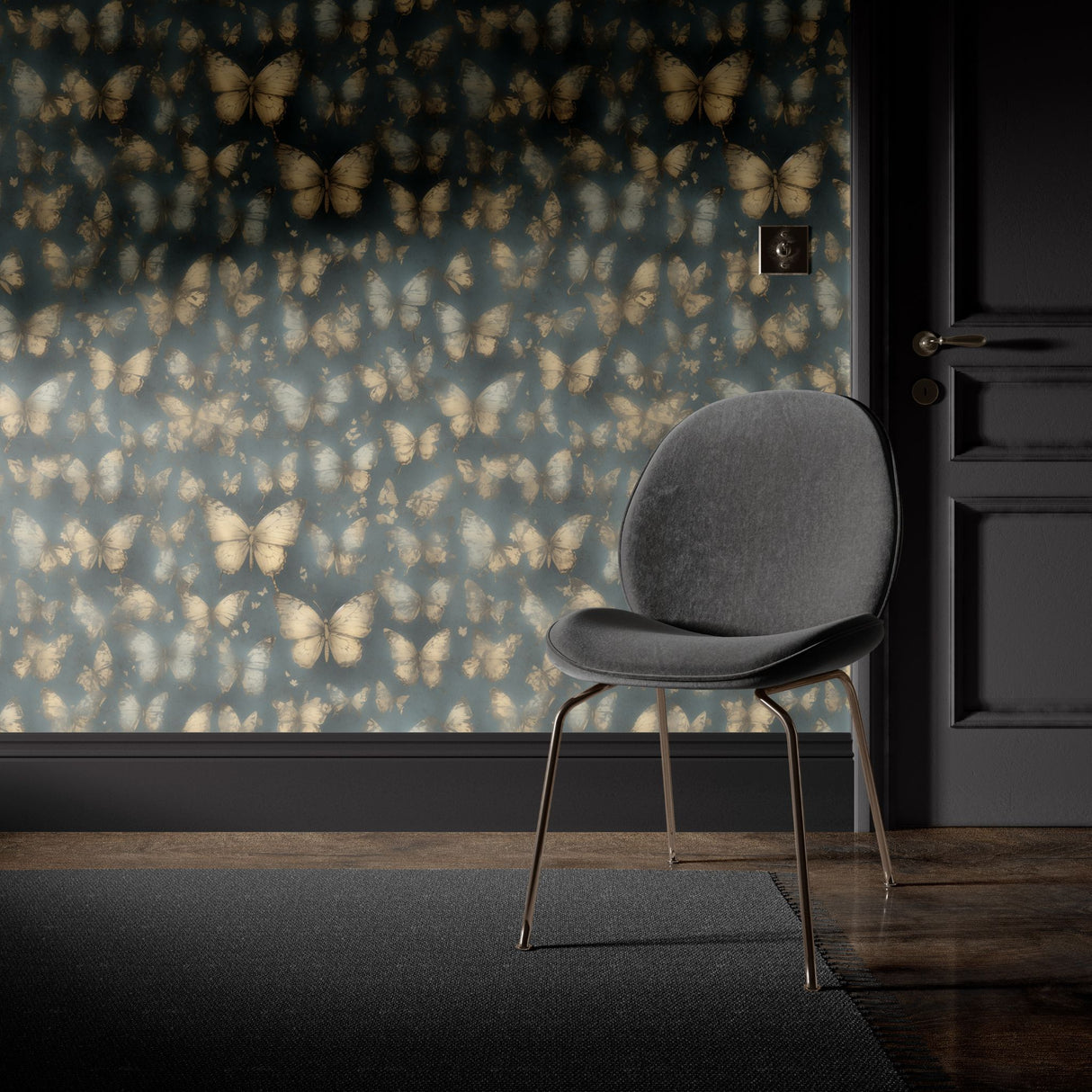 Graceful Flutter | Whimsical Nursery Butterfly Wallpaper Wallpaper Sckribbles