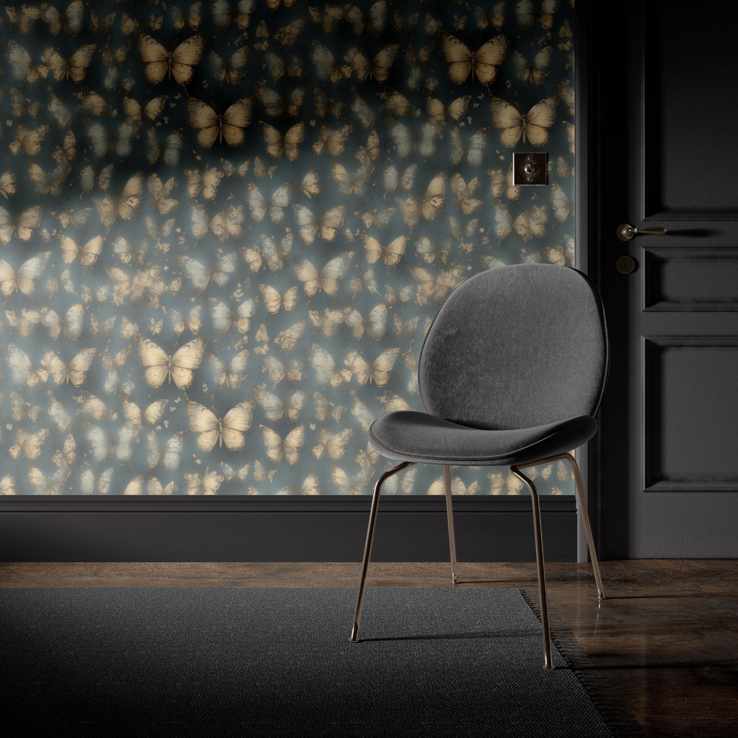 Graceful Flutter | Whimsical Nursery Butterfly Wallpaper Wallpaper Sckribbles