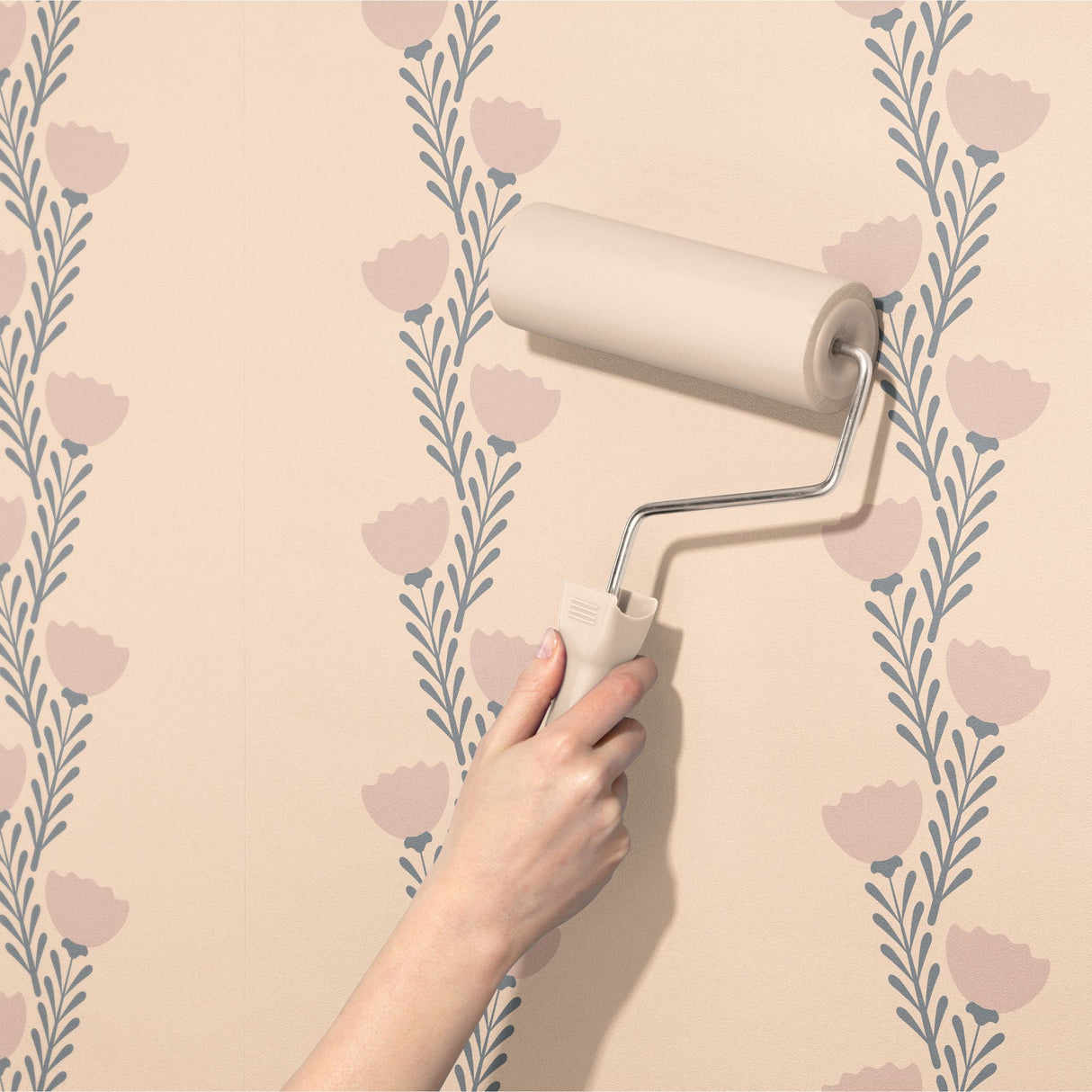Coquette Bloom | Sweet Feminine Pink Striped Floral Wallpaper Wallpaper Sckribbles