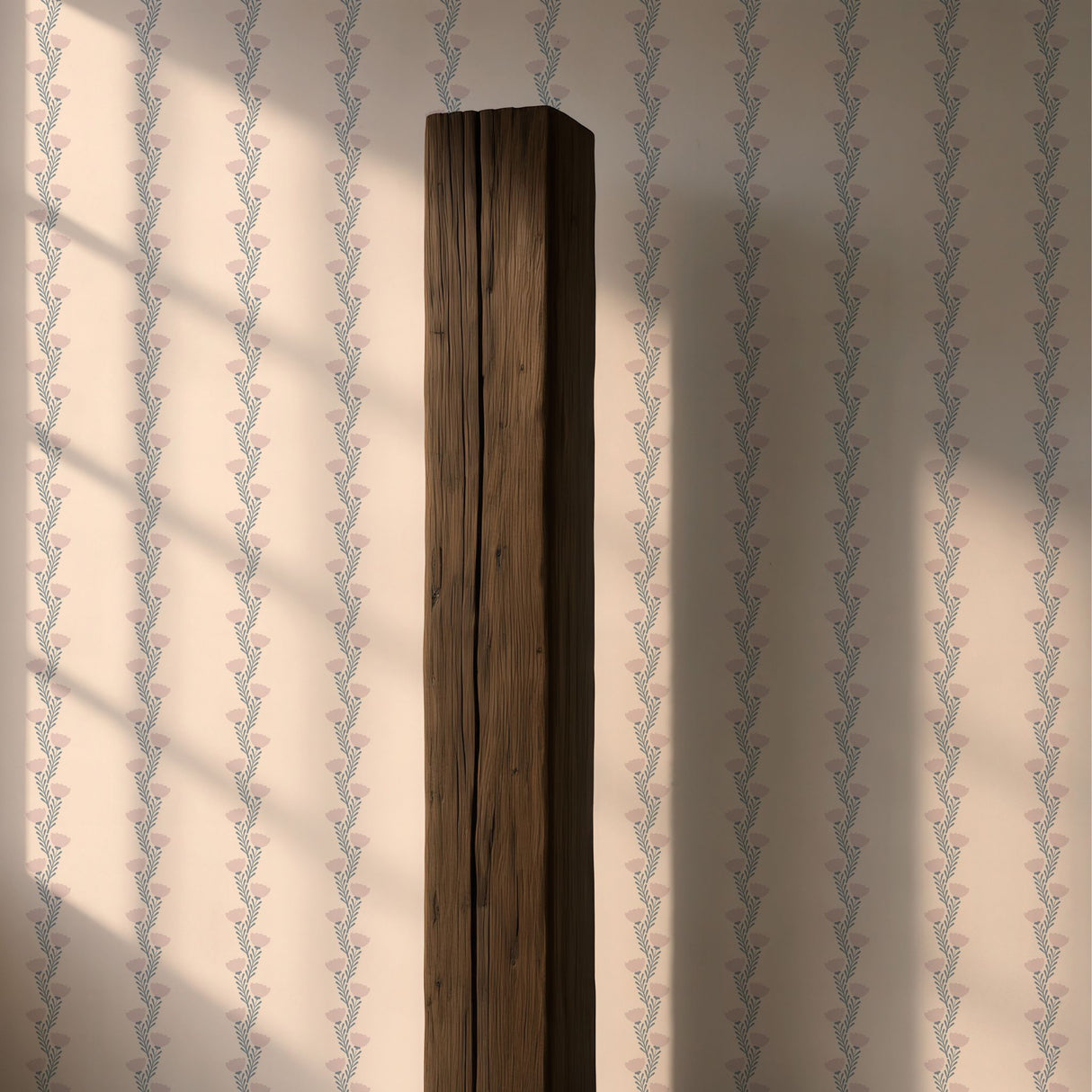 Coquette Bloom | Sweet Feminine Pink Striped Floral Wallpaper Wallpaper Sckribbles