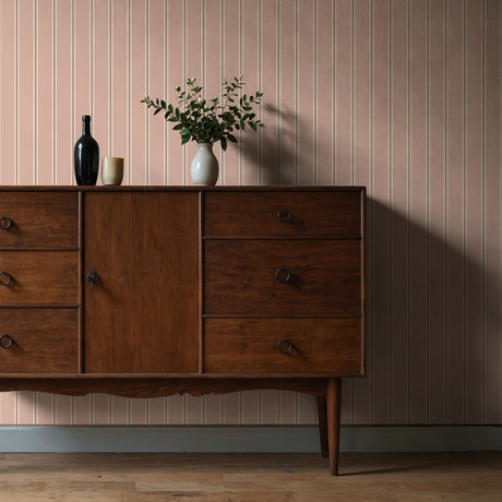 Pretty Trail | Sweet Feminine Pink Spotty Vertical Striped Wallpaper Wallpaper Sckribbles