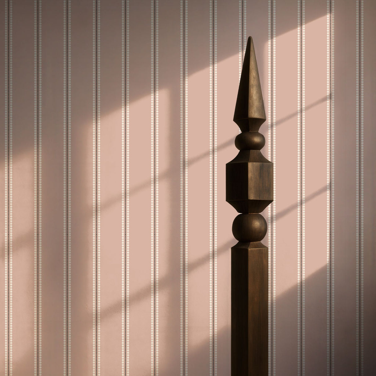 Pretty Trail | Sweet Feminine Pink Spotty Vertical Striped Wallpaper Wallpaper Sckribbles