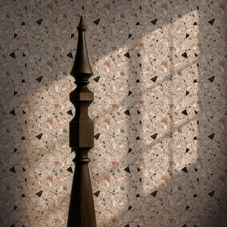 Pretty Stones | Pink, Beige, & Black Terrazzo Wallpaper Wallpaper Sckribbles