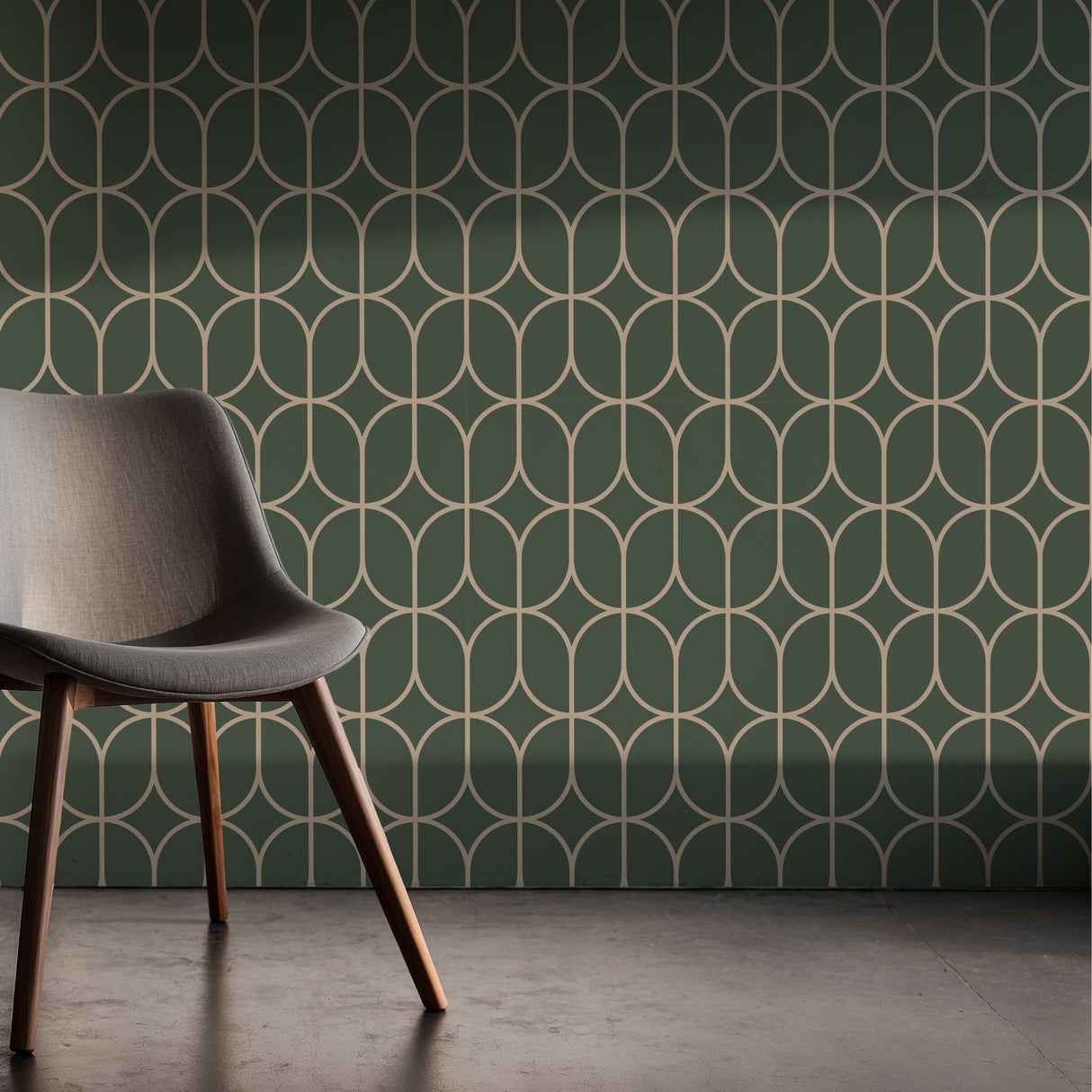 Oblong Intersect | Elegant Classic Geometrical Art Deco Wallpaper Wallpaper Sckribbles