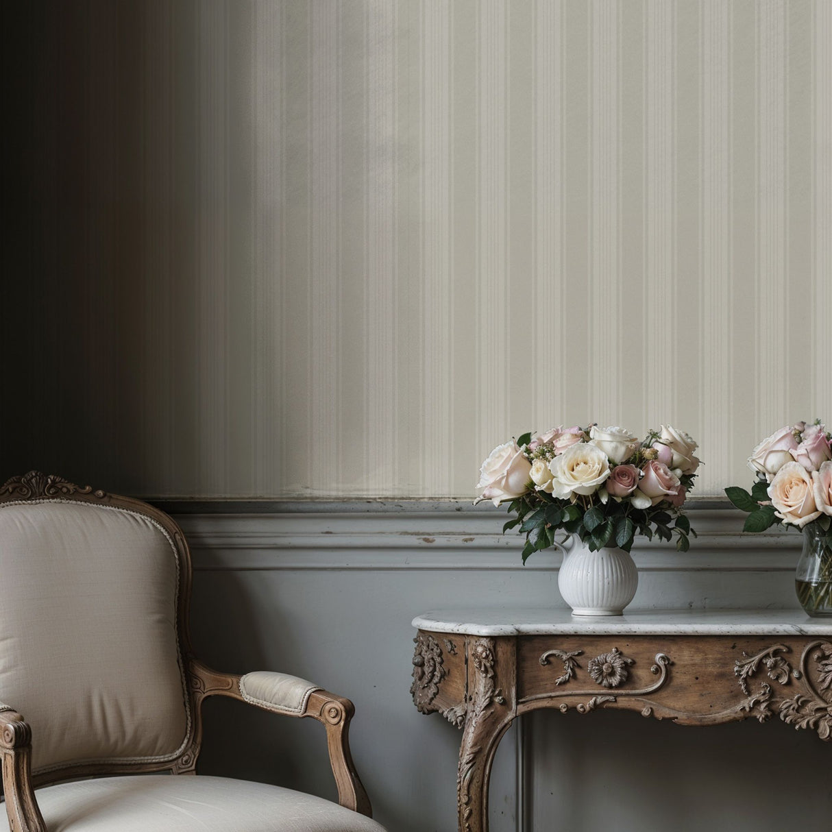 Aristocrat Stripe | Classic Timeless Elegant Traditional Pinstripe Wallpaper Wallpaper Sckribbles