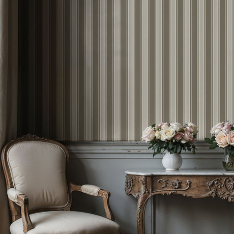 Aristocrat Stripe | Classic Timeless Elegant Traditional Pinstripe Wallpaper Wallpaper Sckribbles