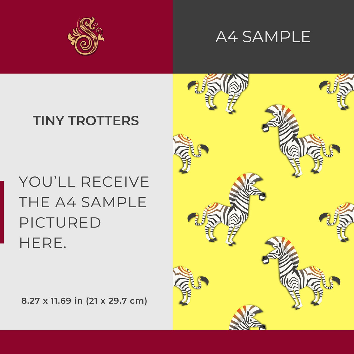 Tiny Trotters | Bold Bright Yellow Maximalist Zebra Wallpaper Wallpaper Sckribbles
