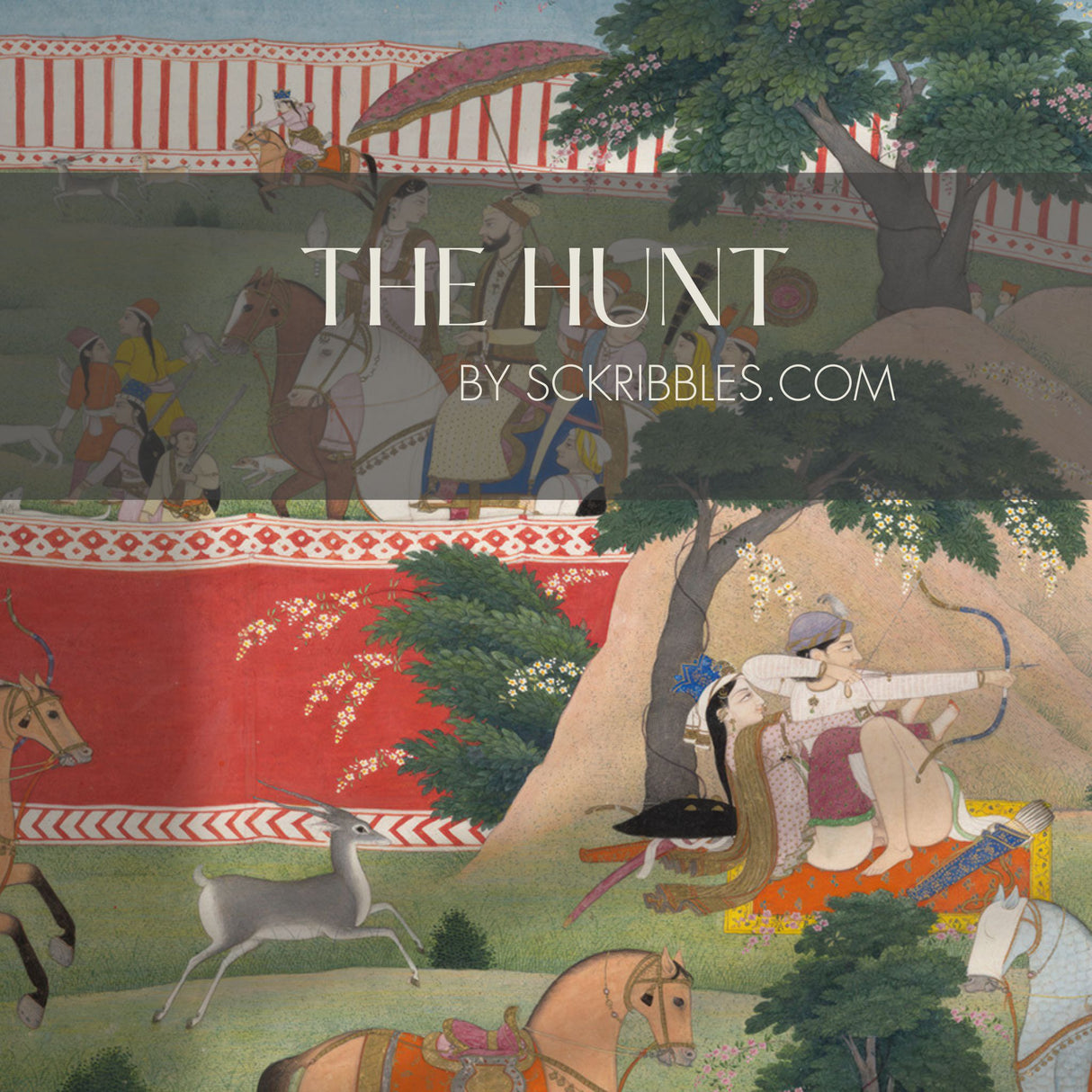 The Hunt | Scenic Traditional Indian Landscape Wallpaper Mural Wallpaper Mural Sckribbles