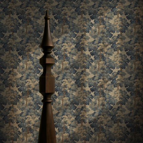 Canopy Charm | Moody Forest Aubusson Tapestry Trees Wallpaper Wallpaper Sckribbles