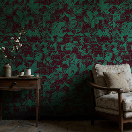 Maximalist Swirls | Cool Trendy Squiggly Bold Maze Wallpaper Wallpaper Sckribbles