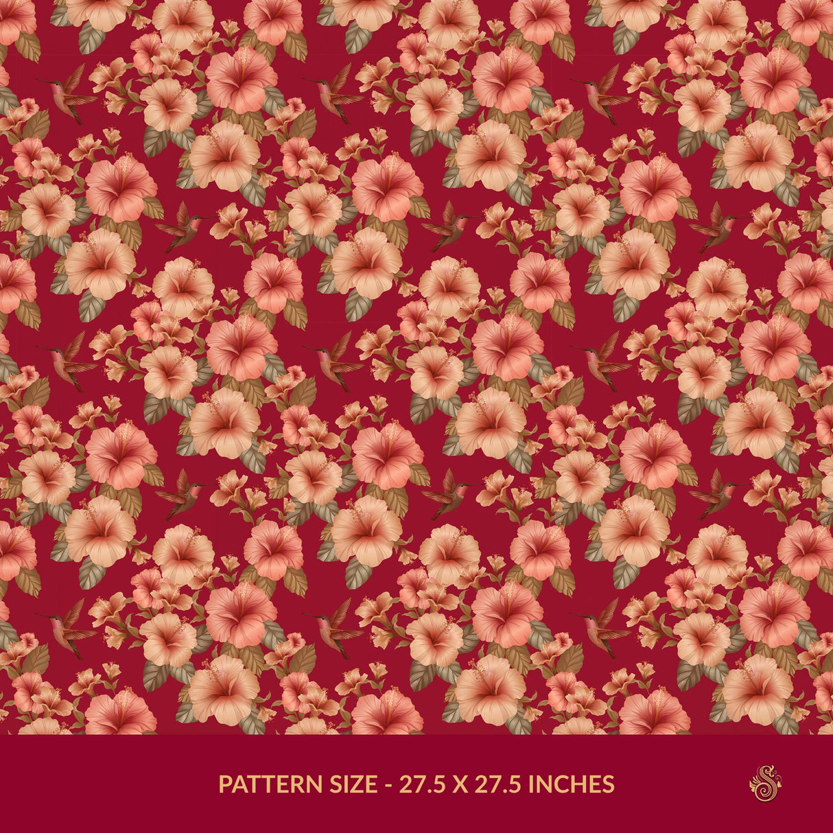 Whimsy & Bloom | Tropical Pastel Hibiscus & Hummingbird Wallpaper Wallpaper Sckribbles