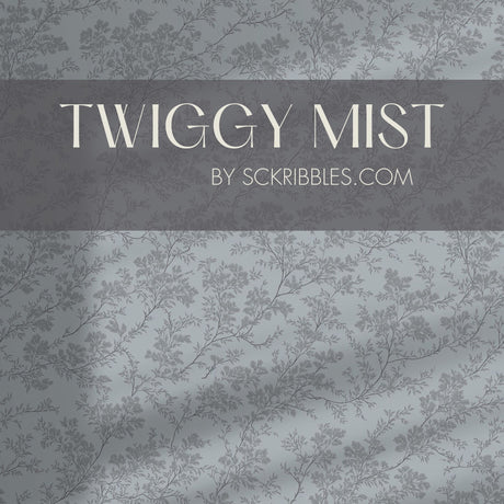 Twiggy Mist | Silver-Gray Elegant Floral Botanical Wallpaper Wallpaper Sckribbles