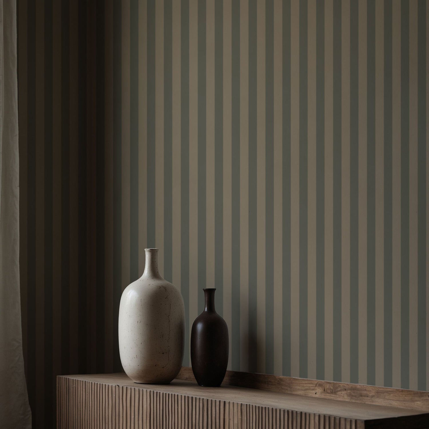 Subtle Stripes | Classic Muted Old-World Understated Striped Wallpaper Wallpaper Sckribbles