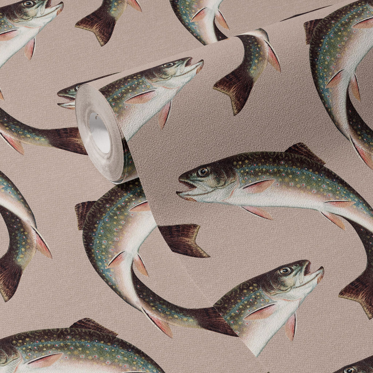 Something Fishy | Unique & Cool Quirky Vintage Fish Wallpaper Wallpaper Sckribbles