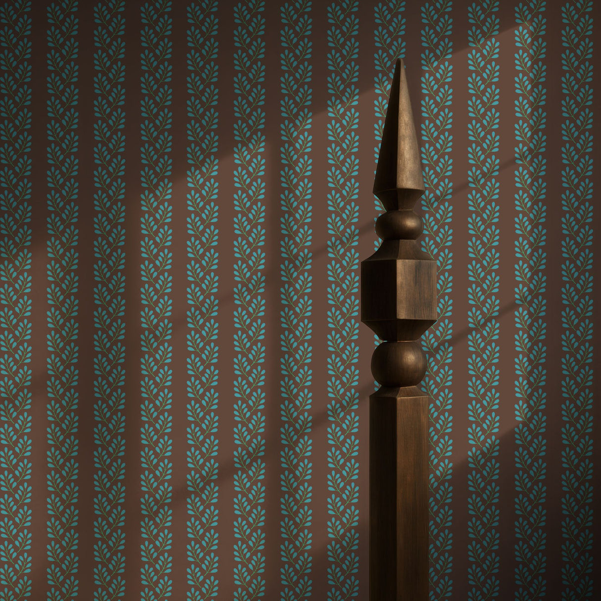 Linear Leaves | Botanical Vines Striped Leaf Foliage Wallpaper Wallpaper Sckribbles