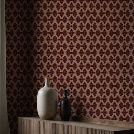 Ornate Grace | Vintage Opulent Regal Victorian Damask Wallpaper Wallpaper Sckribbles