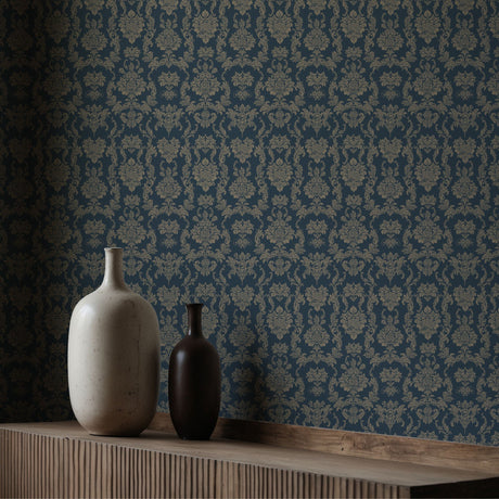 Grand Manor | Vintage Baroque European Damask Wallpaper Wallpaper Sckribbles