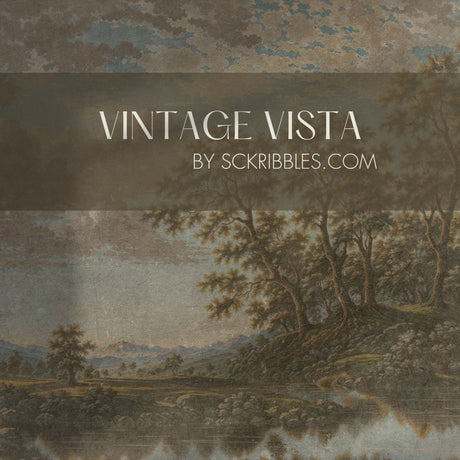 Vintage Vista | English Scenic Landscape Wallpaper Mural Wallpaper Mural Sckribbles