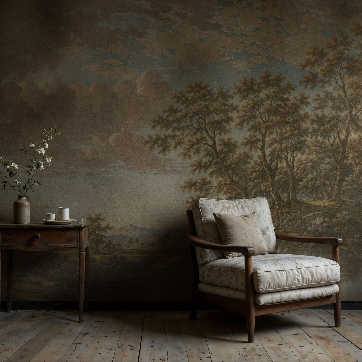 Vintage Vista | English Scenic Landscape Wallpaper Mural Wallpaper Mural Sckribbles