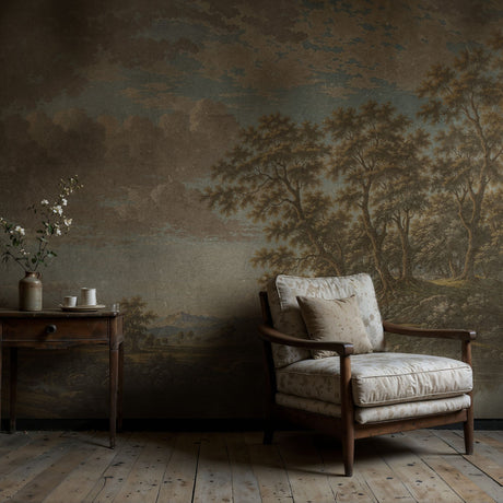 Vintage Vista | English Scenic Landscape Wallpaper Mural Wallpaper Mural Sckribbles