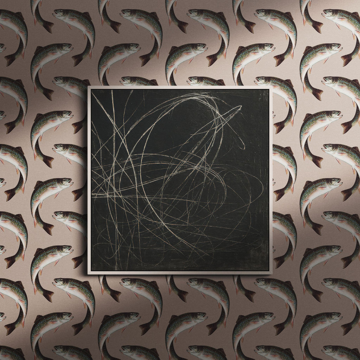 Something Fishy | Unique & Cool Quirky Vintage Fish Wallpaper Wallpaper Sckribbles