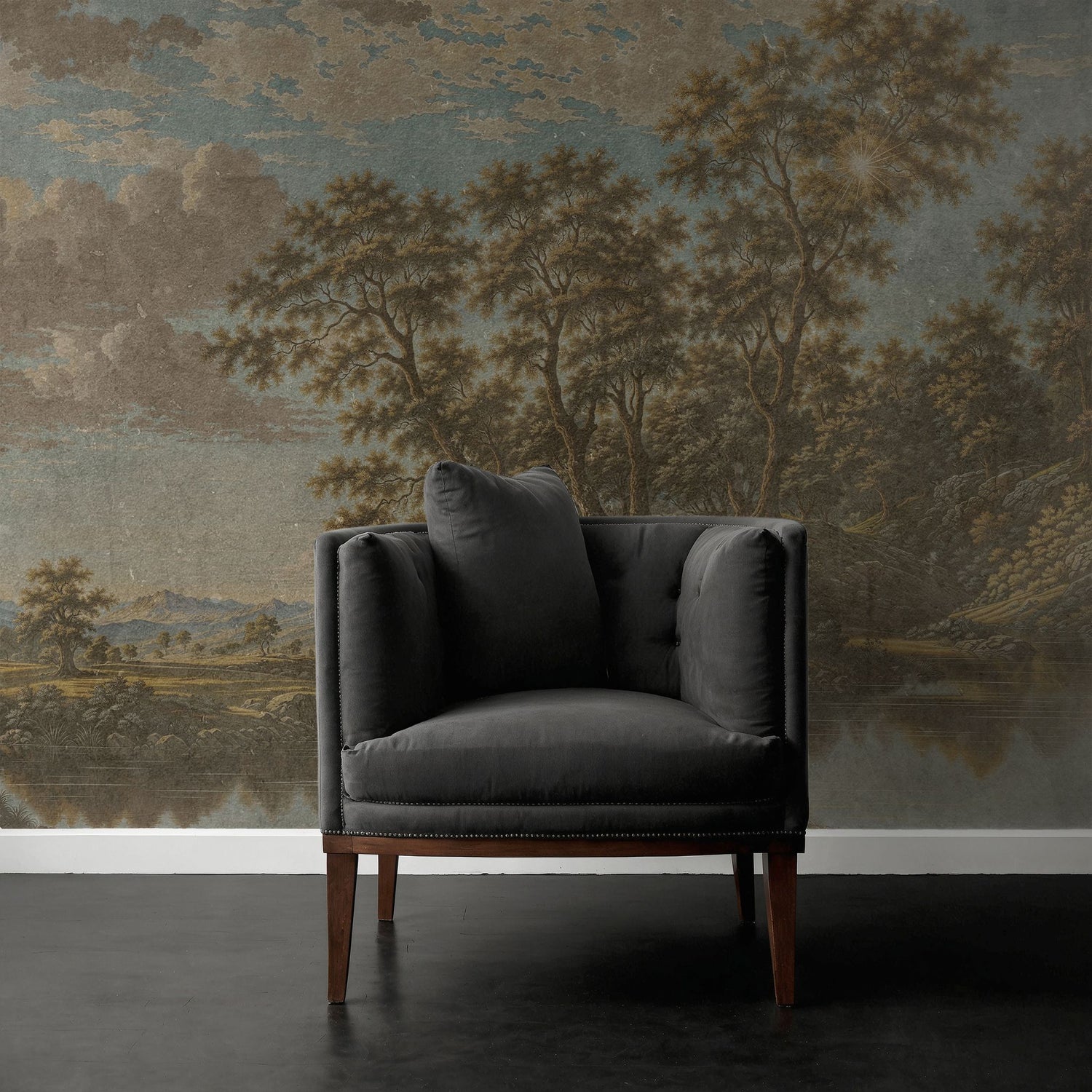 Vintage Vista | English Scenic Landscape Wallpaper Mural Wallpaper Mural Sckribbles